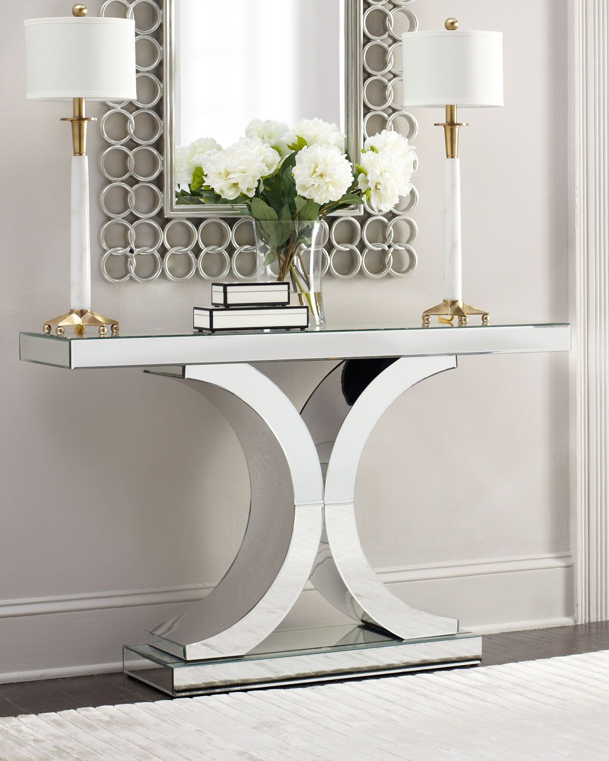 Splendora Mirrored Console Hall decor, Console table decorating, Home