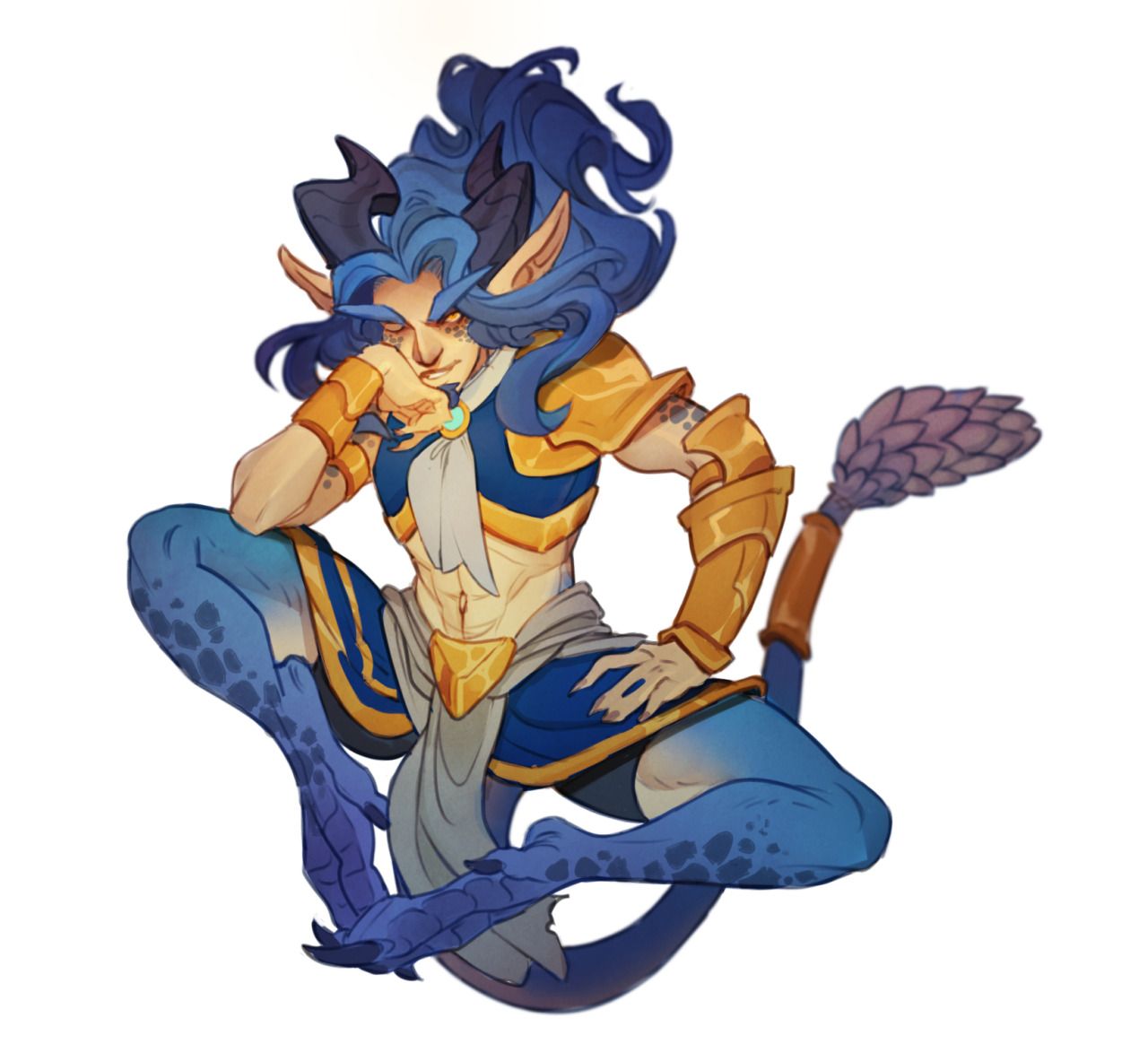 Blue Dragon Human Form World Of Warcraft Dragon Design Mythical Creatures Character Design