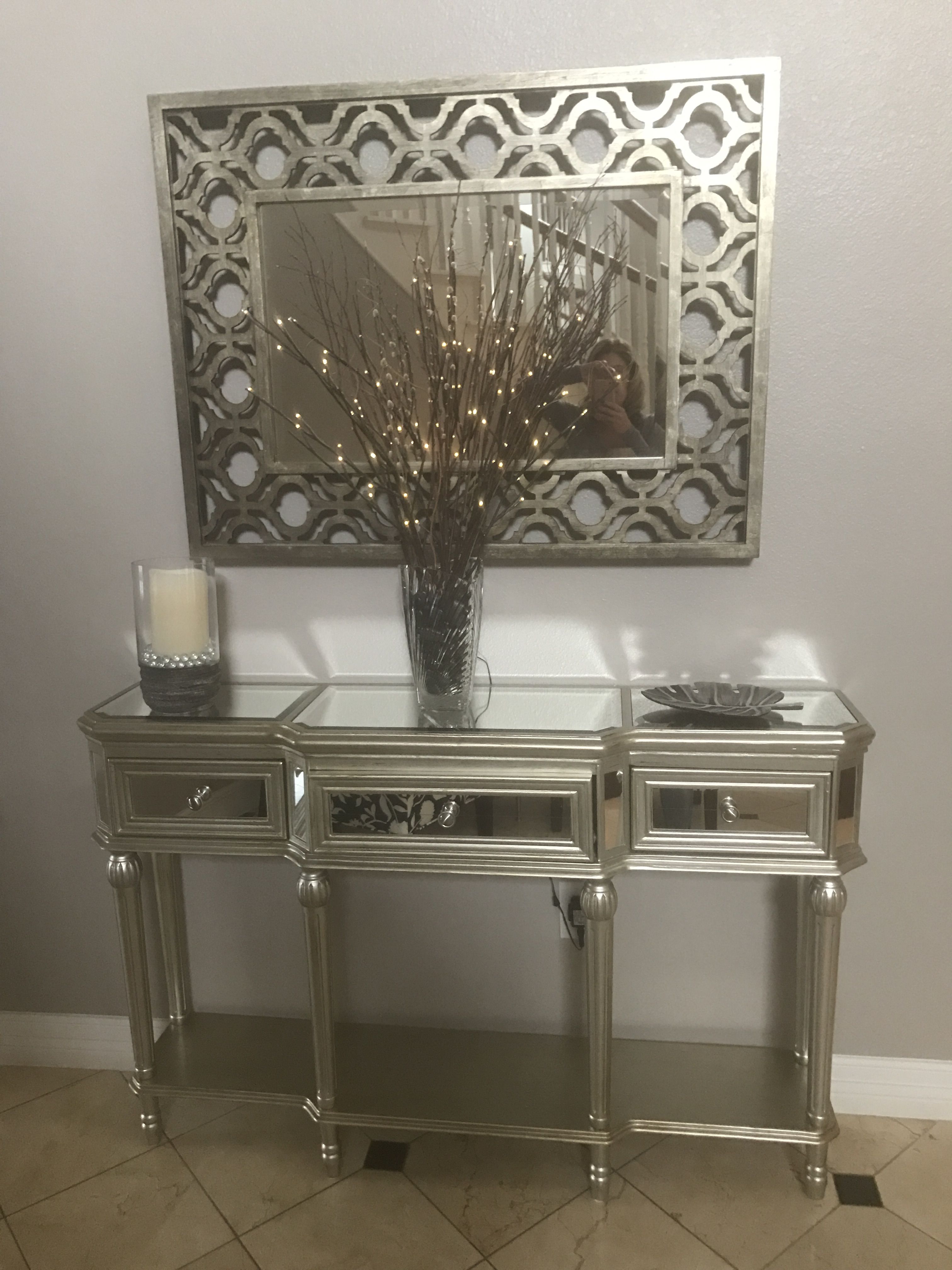 Entry way table and mirror Decor, Home decor, Mirror