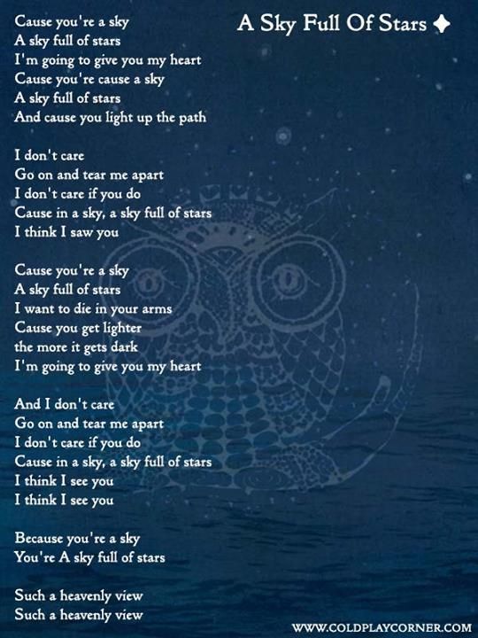 A Sky Full Of Stars Lyrics