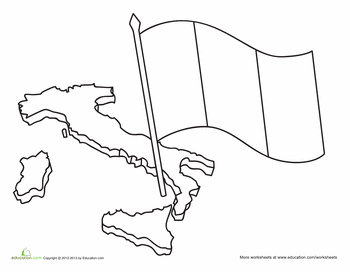 Italian Flag Coloring Pages Print