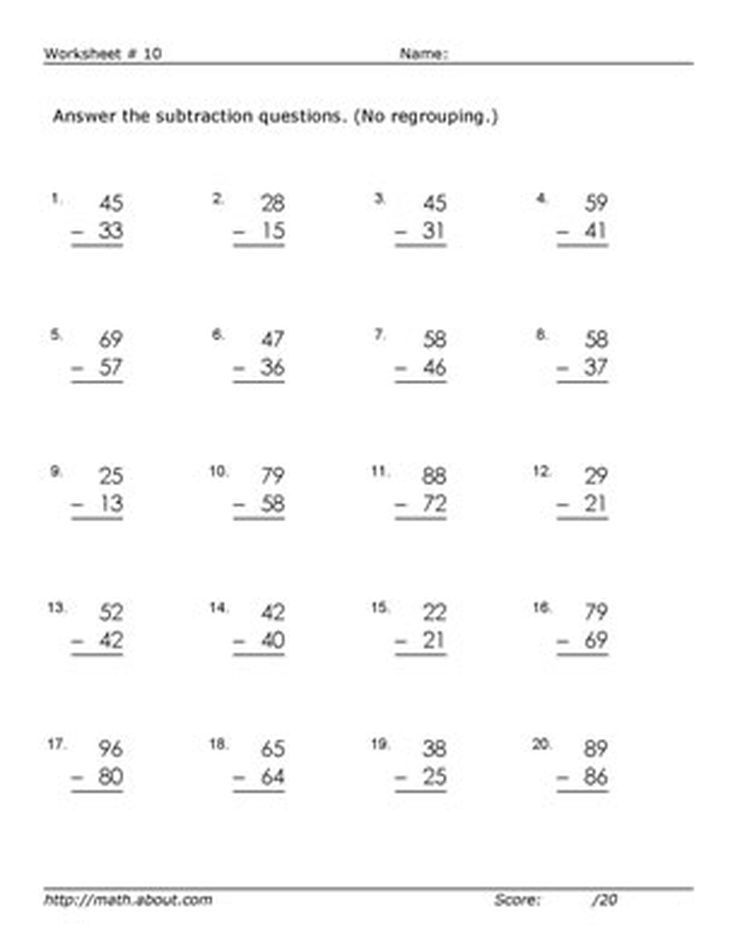 Adding And Subtracting Double Digits