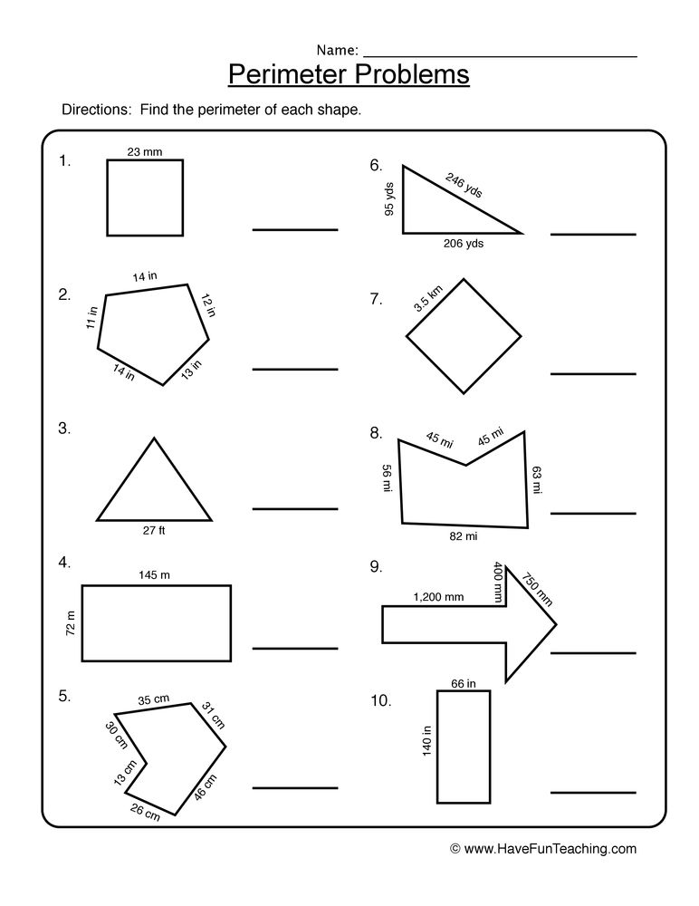 Area And Perimeter Practice Worksheet