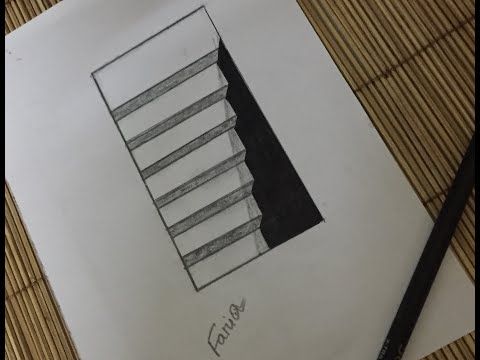 How to Draw a 3D Stairs || Step by Step Drawing Tutorial for Beginners ...