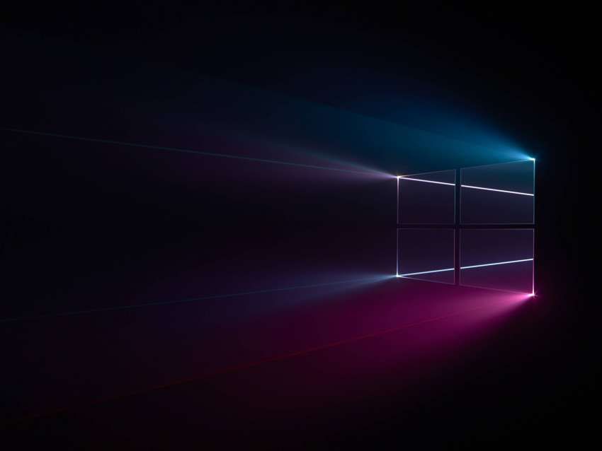 Windows 10 Logo Blue Pink Dark Wallpaper | Windows wallpaper, Windows ...