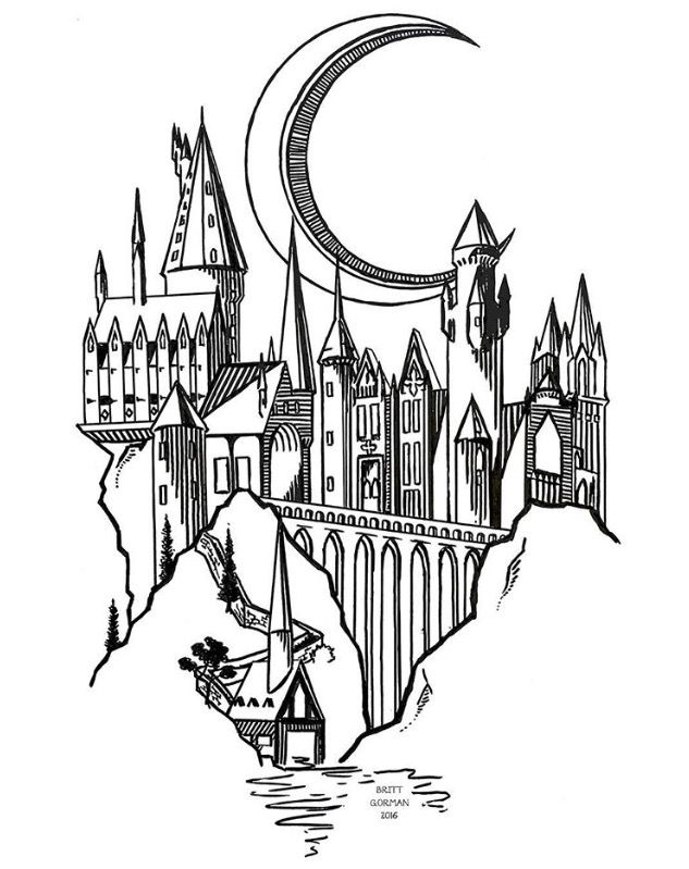 Hogwarts Castle Cartoon Easy