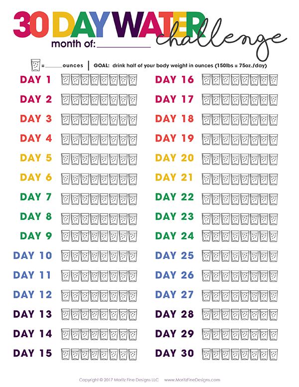 Water Drinking Chart Printable