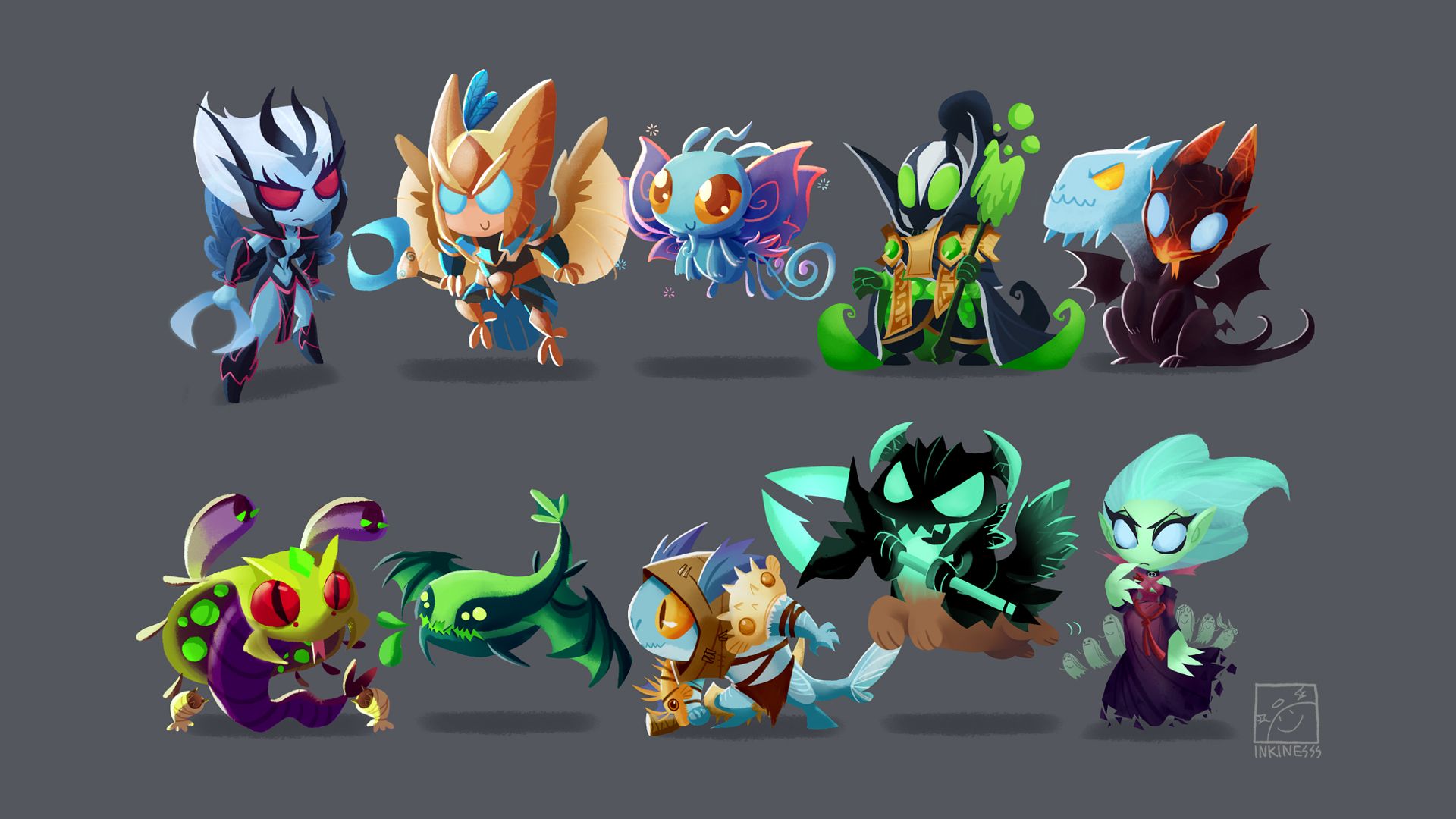 Dota 2 By Inkinesss On Deviantart Dota 2 Wallpaper Chibi Concept Art Characters