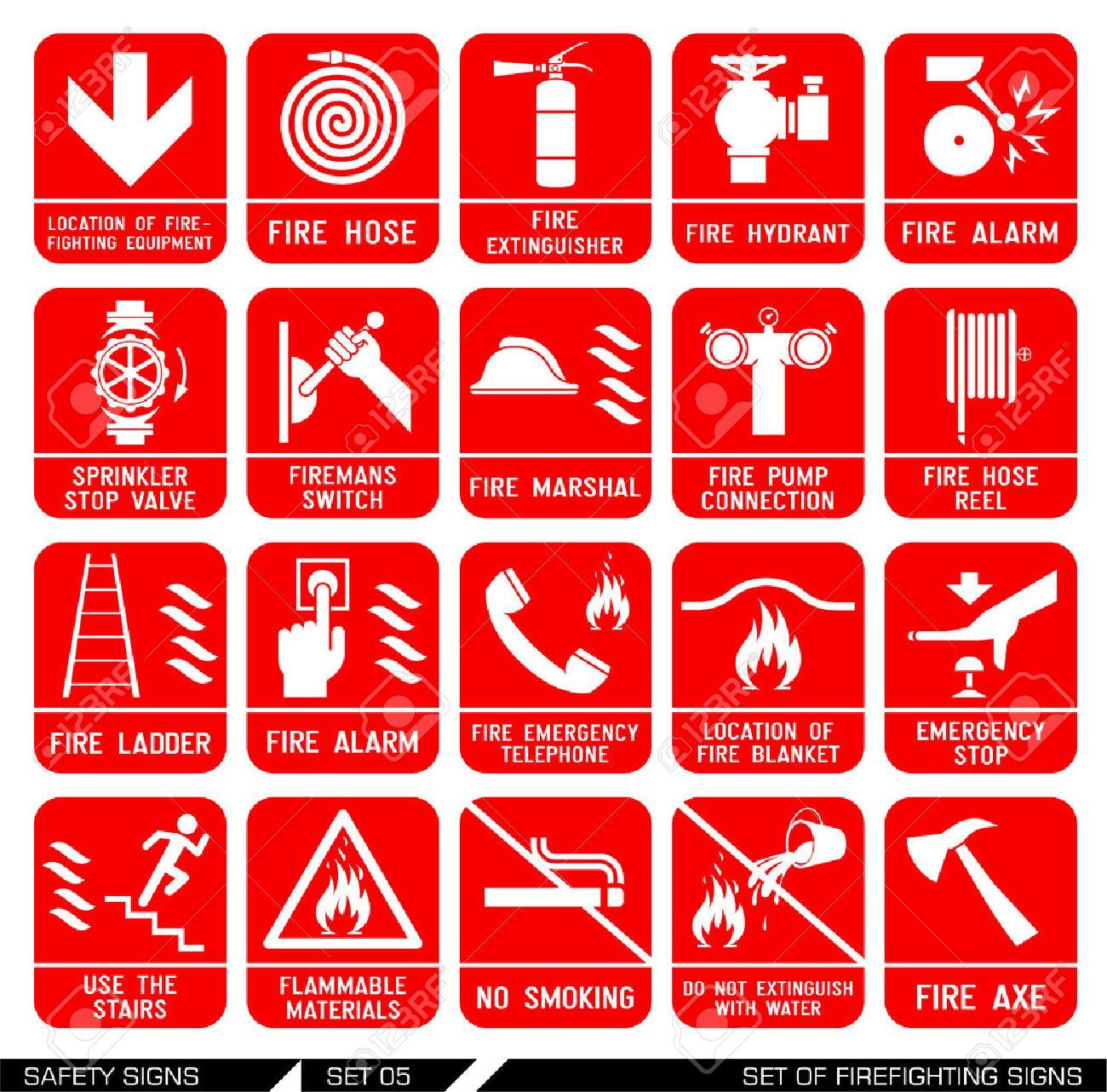 Safety Signs And Symbols, Fire Ladder, Fire Fighter Tattoos, Fire Icons ...