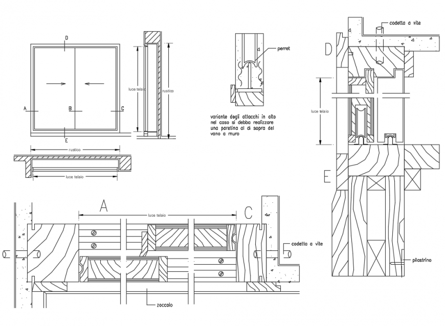 Sliding wooden door installation cad drawing details dwg file – Artofit