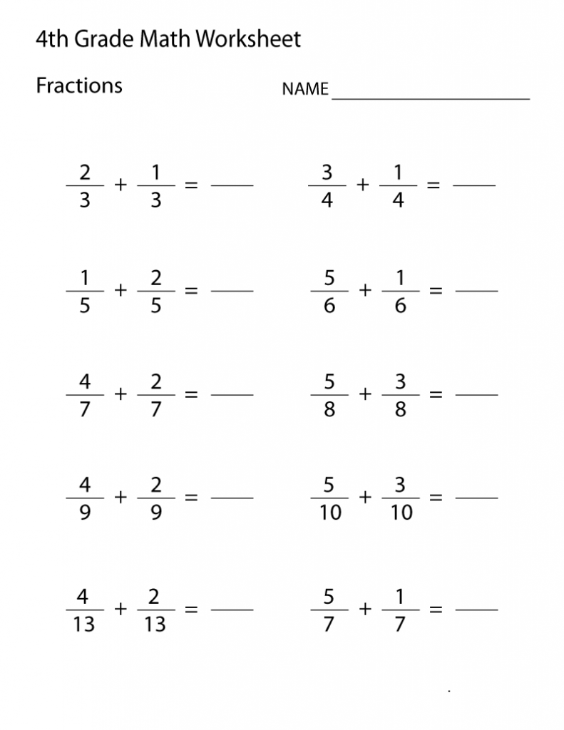 4th Grade Math Worksheets - Best Coloring Pages For Kids | 4th grade ...