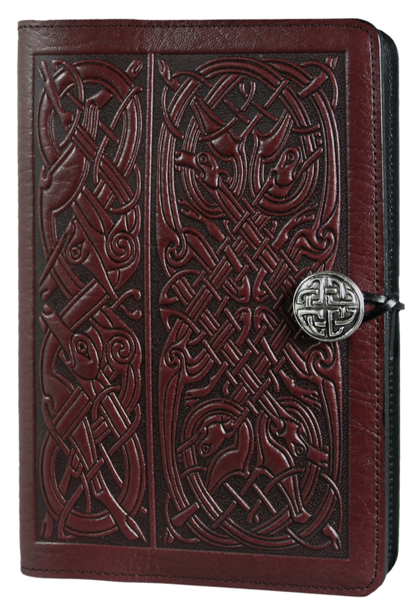 Leather Journal Cover | Diary | Celtic Hounds | Oberon Design Leather ...