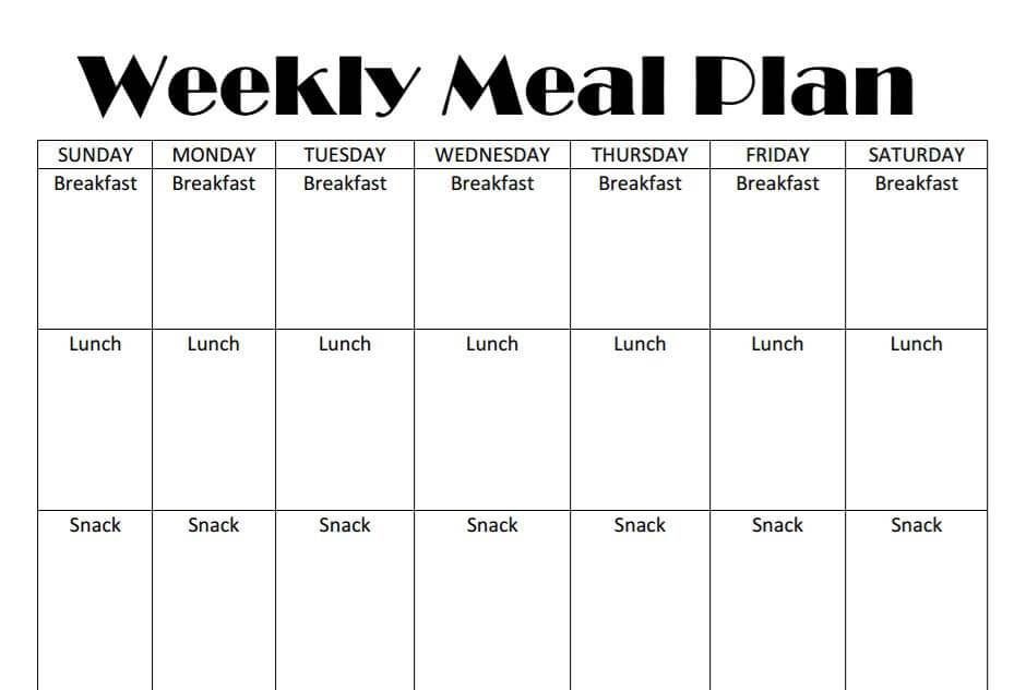 Weekly Meal Plan Template, Menu Template Word, Meal Planner Template ...