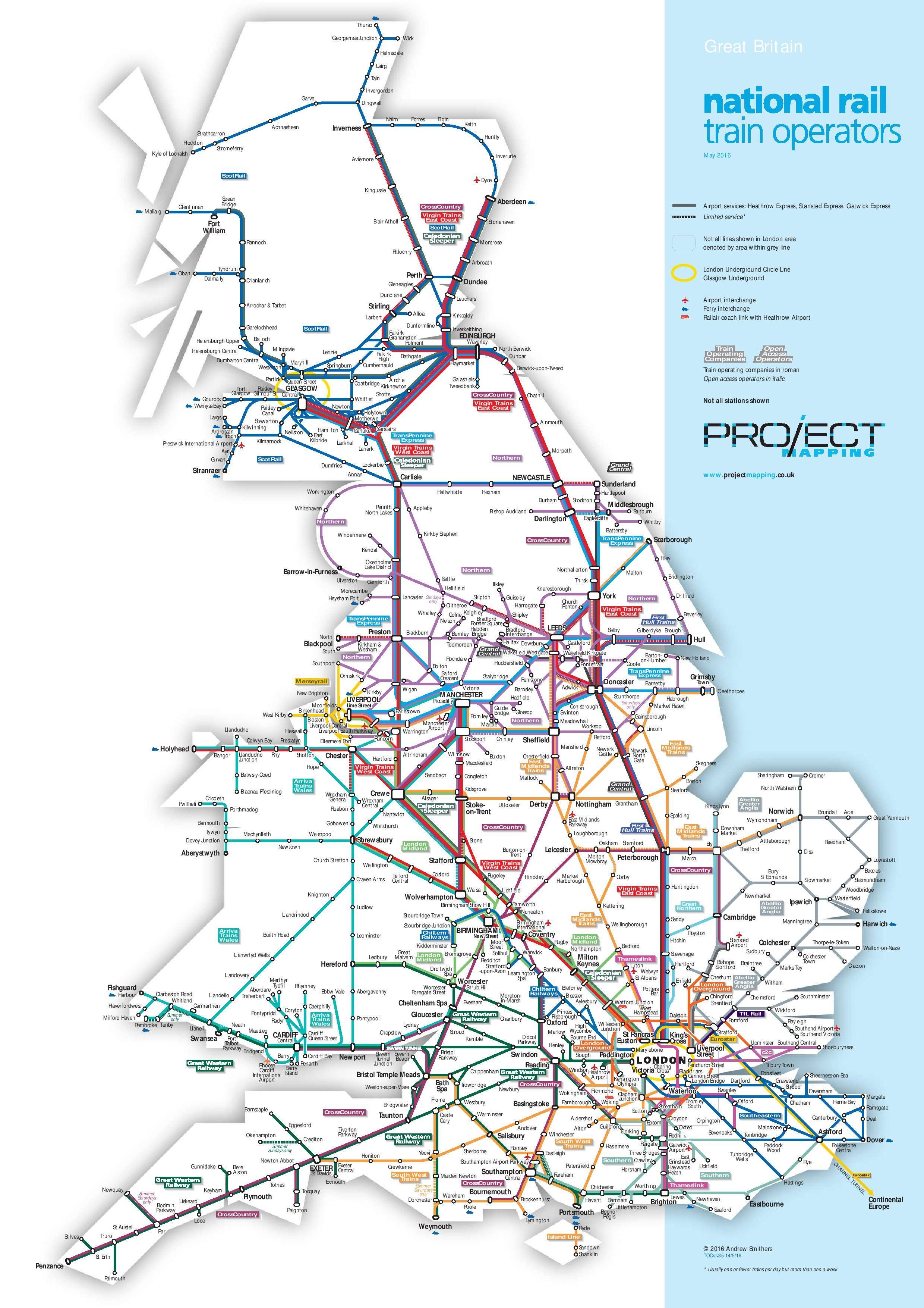 National Rail Map of the whole of the UK [2479x3506] | Train map ...