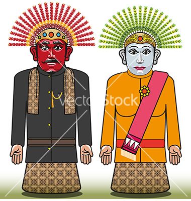 Topeng Ondel Ondel Vector On Vectorstock Vector Free Vector Vector Images