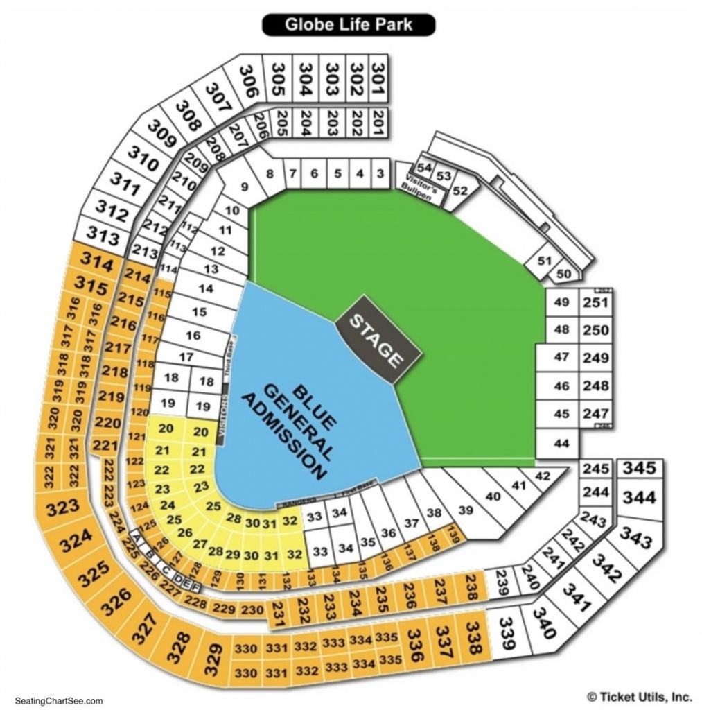 Globe Life Park Seating Chart Seating Charts Chart Life