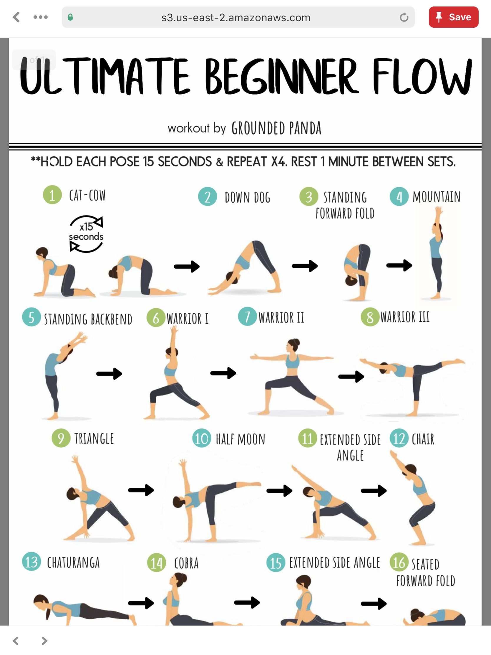 Beginner Yoga Poses Printable Chart