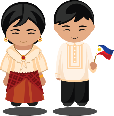 Filipino Fun Messages Sticker-5 - National Dress Flag Man And Woman ...