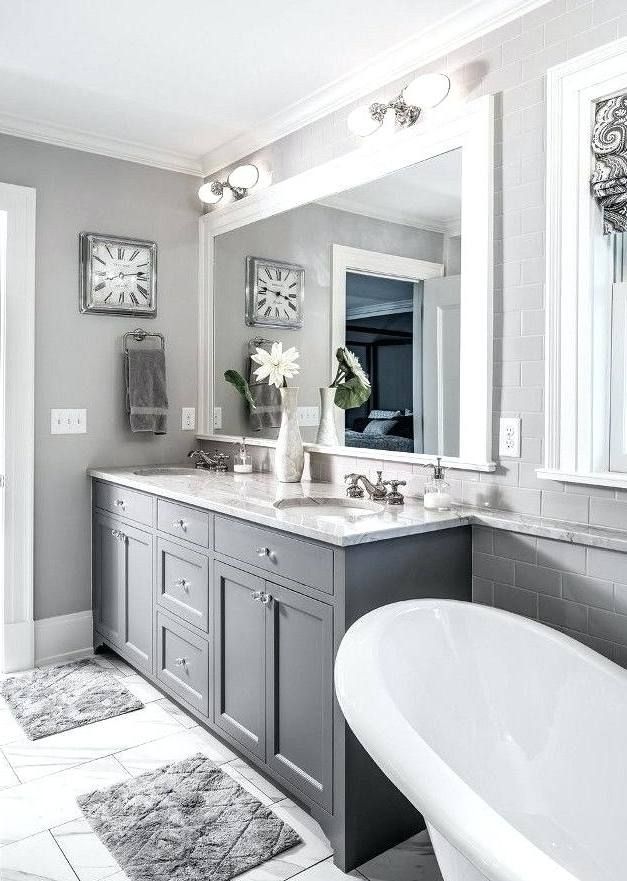 white bathroom ideas Gray bathroom decor, Gray and white bathroom