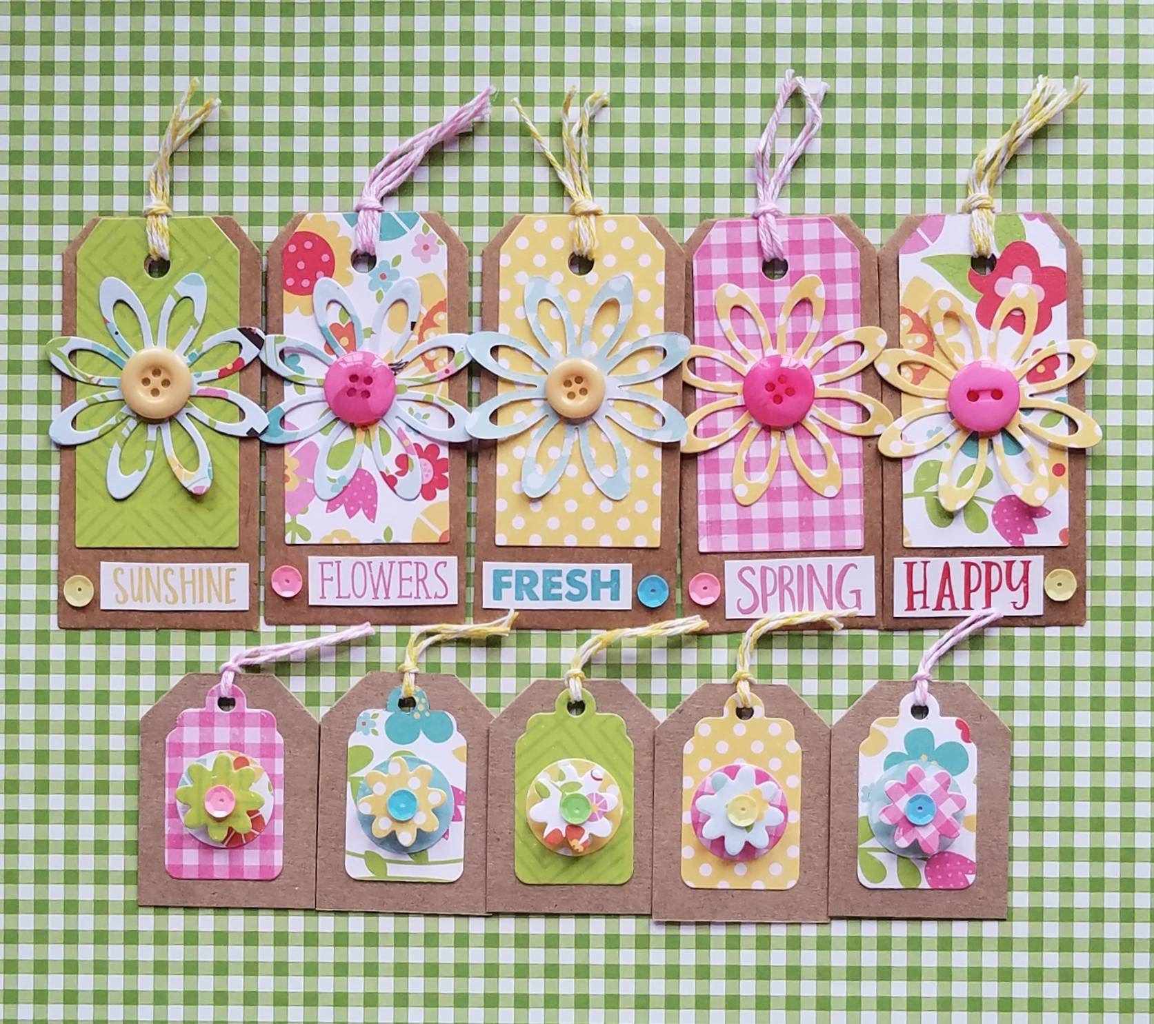 Spring tag ephemera Decorated tags Scrapbook tags | Etsy | Gift tags ...