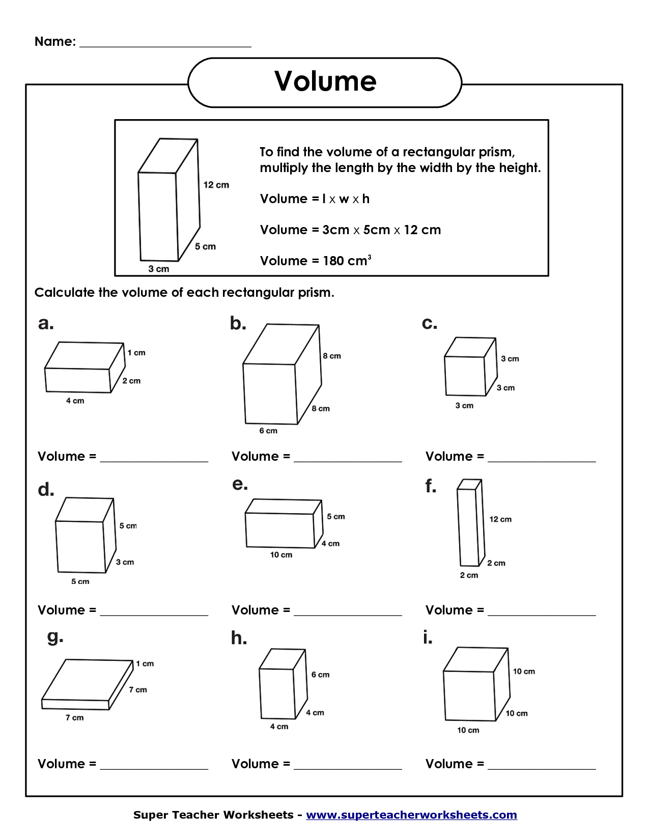 Surface Area And Volume Review Worksheet Pdf