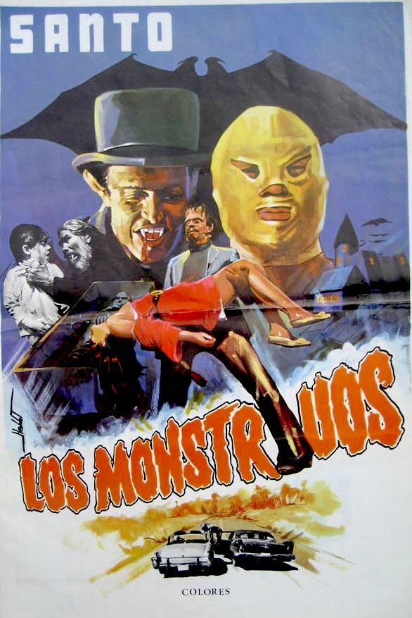 Santo and Blue Demon Against the Monsters (1970) | Horror movie art ...