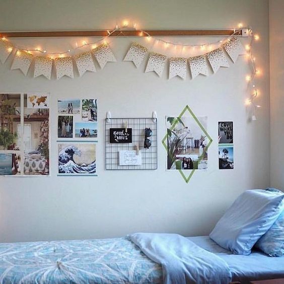 Lined Up | Dorm room wall decor, Dorm room diy, Cool dorm rooms