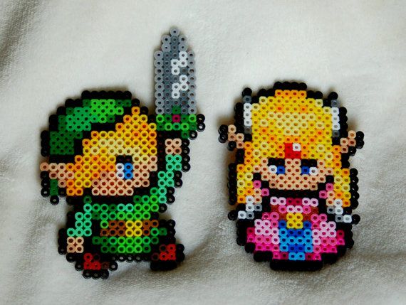 Legend of Zelda Linnk and Princess Zelda Perler Bead Sprites The Legend ...