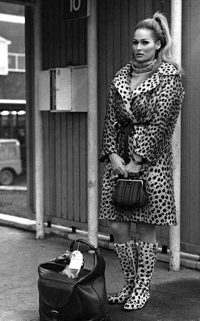 Ursula Andress at Heathrow Airport, on her way back home to Switzerland ...