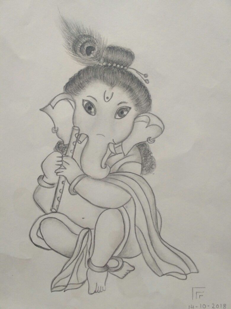 Cute drawing of ganesha | ganpati drawing |easy ganesh pencil ...