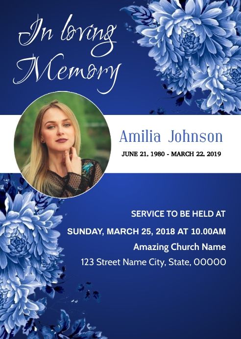 Funeral Announcement Card Template | Funeral templates free, Funeral ...