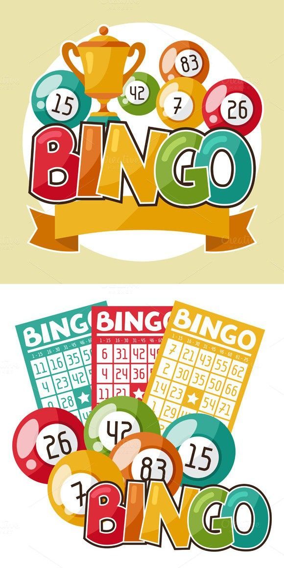 Bingo or lottery retro illustrations. Flyer Templates. 7