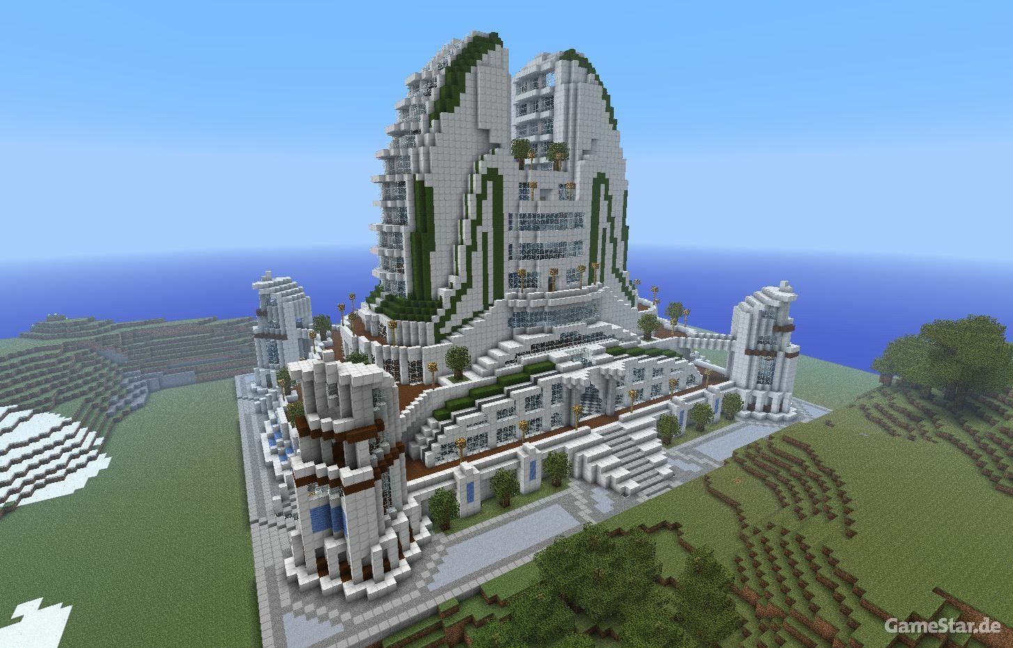 Minecraft Creations, Minecraft Houses, Futuristic City, Statue Of ...