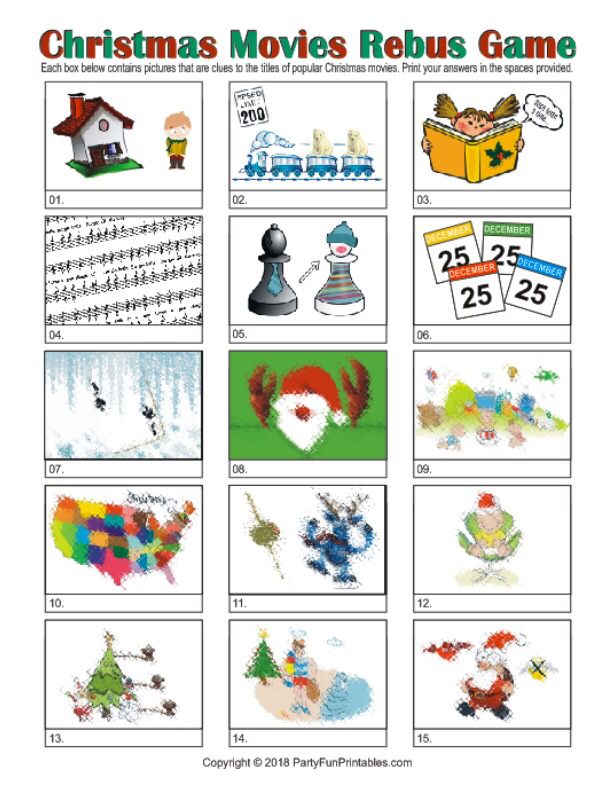 Holiday Rebus Puzzles