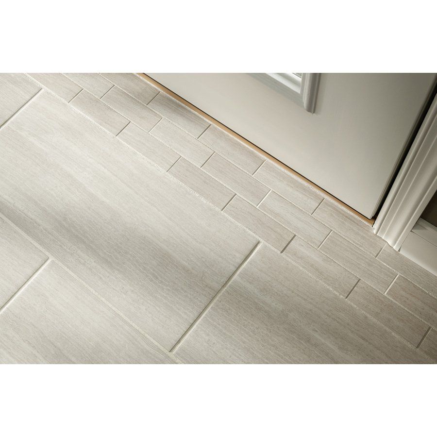 Style Selections 12 X 24 Leonia Silver Glazed Porcelain Floor Tile