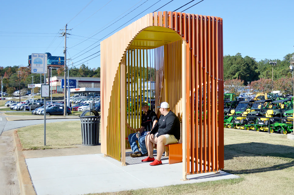 Somewhere Studio Installs Color Shifting Bus Shelters in Athens, GA ...