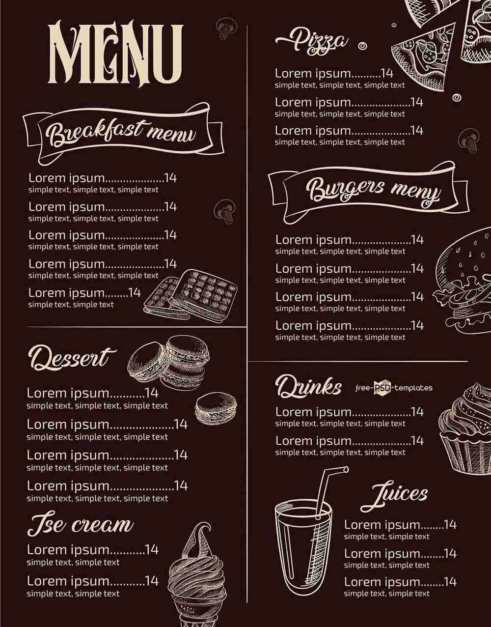 35+ Best Restaurant Menu Templates - Mockupo | Speisekarte restaurant ...