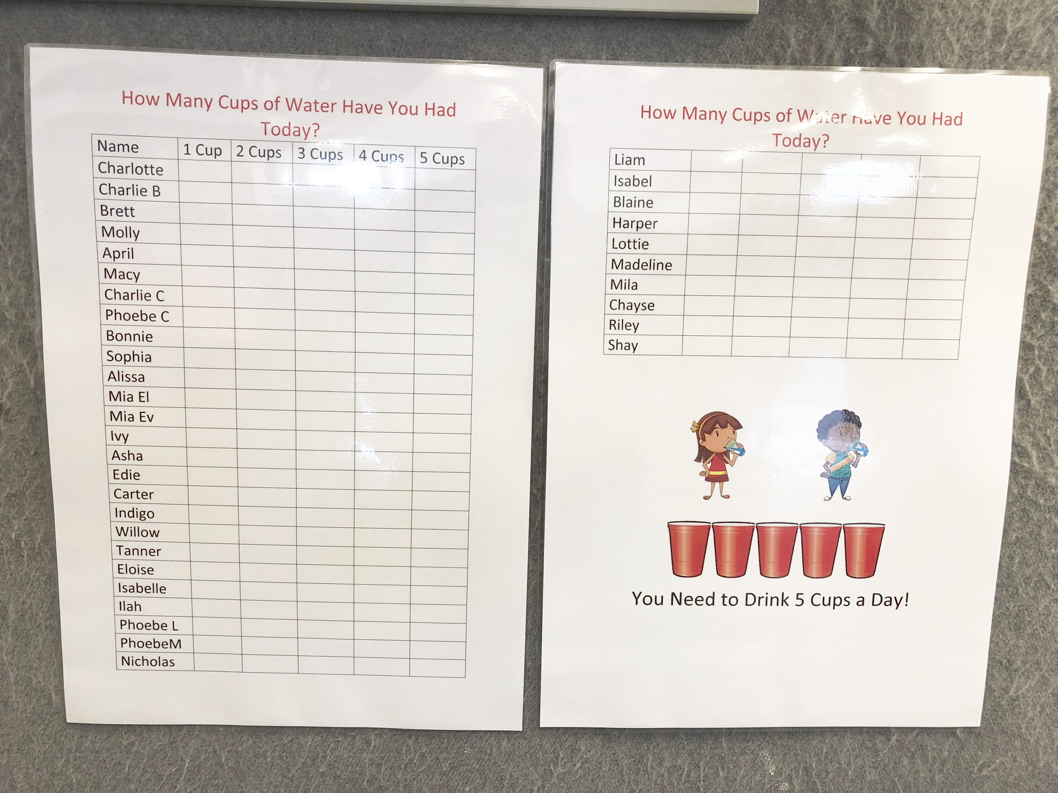 Preschool Drinking Water Chart Kids Education, Drinking Water ...