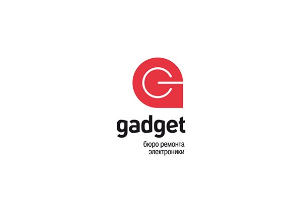 the logo for gadgett is shown in red and black on a white background