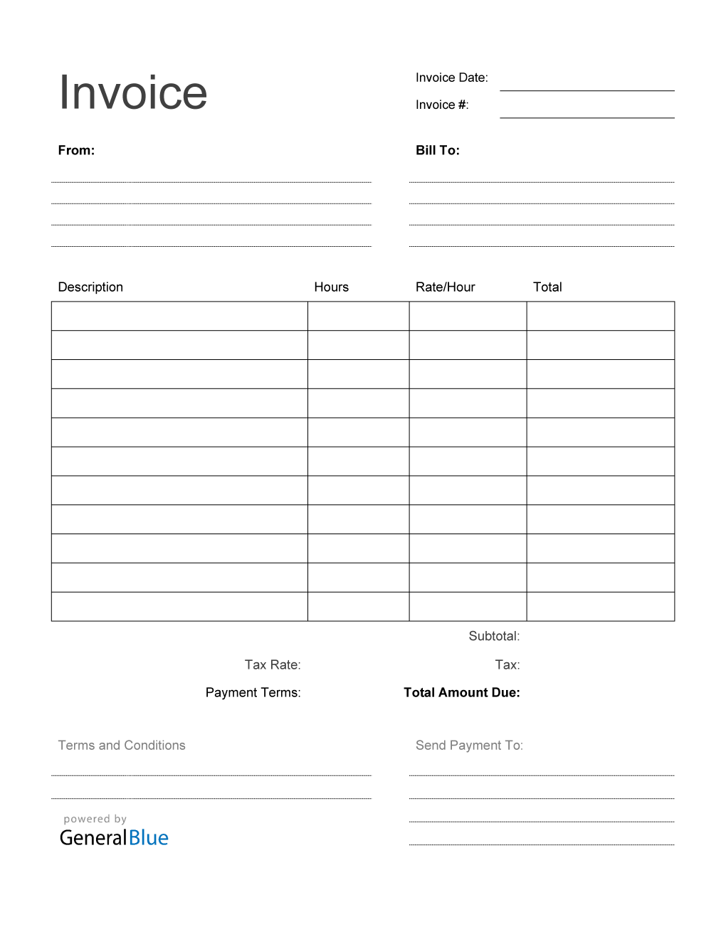 Freelance Invoice Templates | Printable invoice, Invoice template word ...