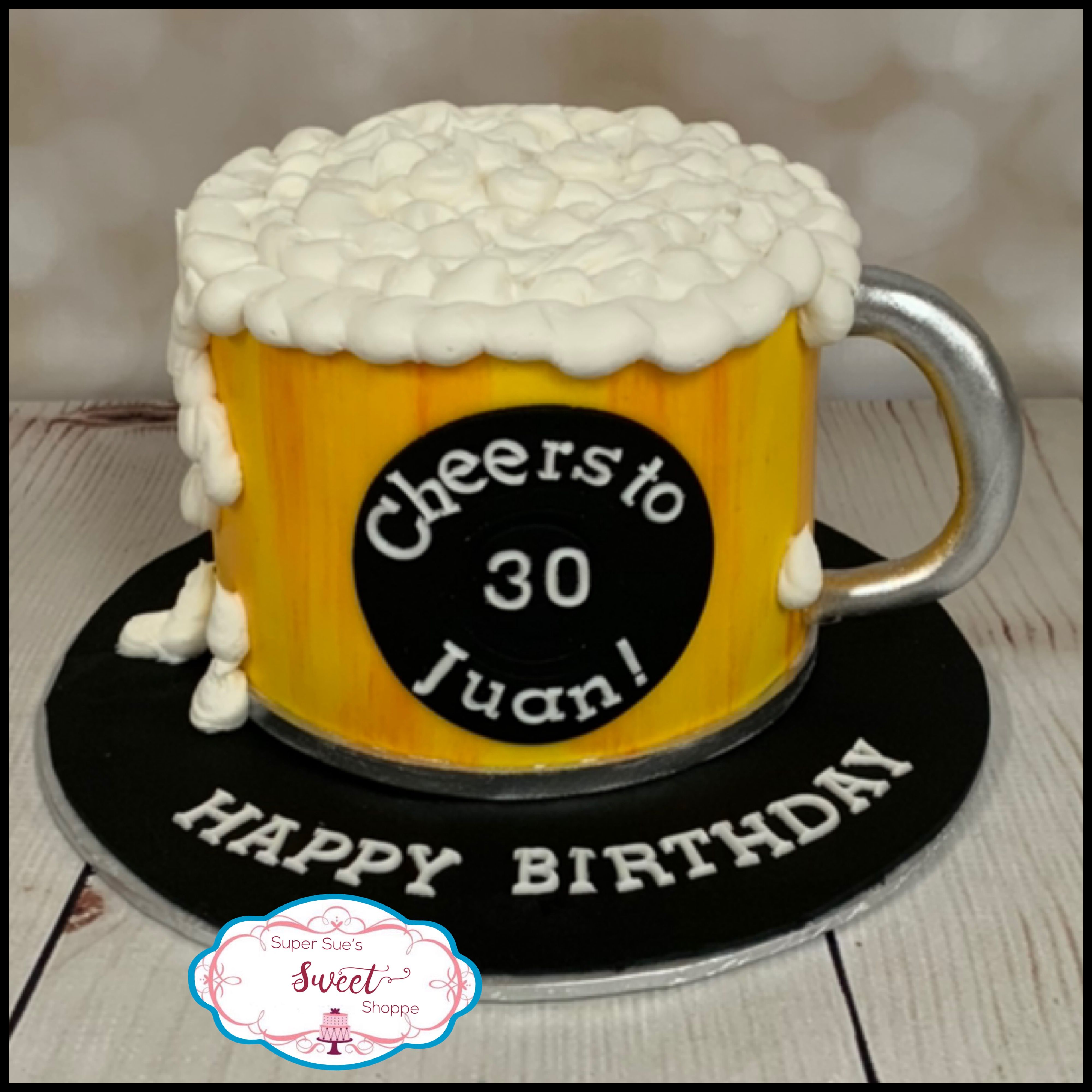 Cheers beer mug cake | Beer mug cake, Birthday cake beer, Beer cake