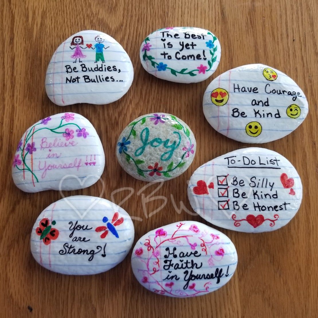 Kindness Rocks, painted rocks, looks like paper, positive messages ...