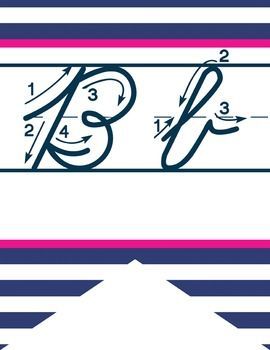 NAUTICAL pink - Alphabet Flag Banner, handwriting, A to Z, cursive font