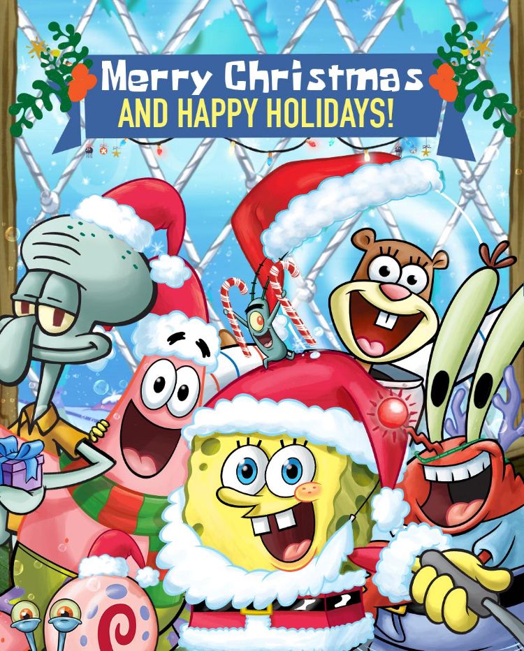 Christmas Images, Merry Christmas, Spongebob Squarepants, Frosted ...