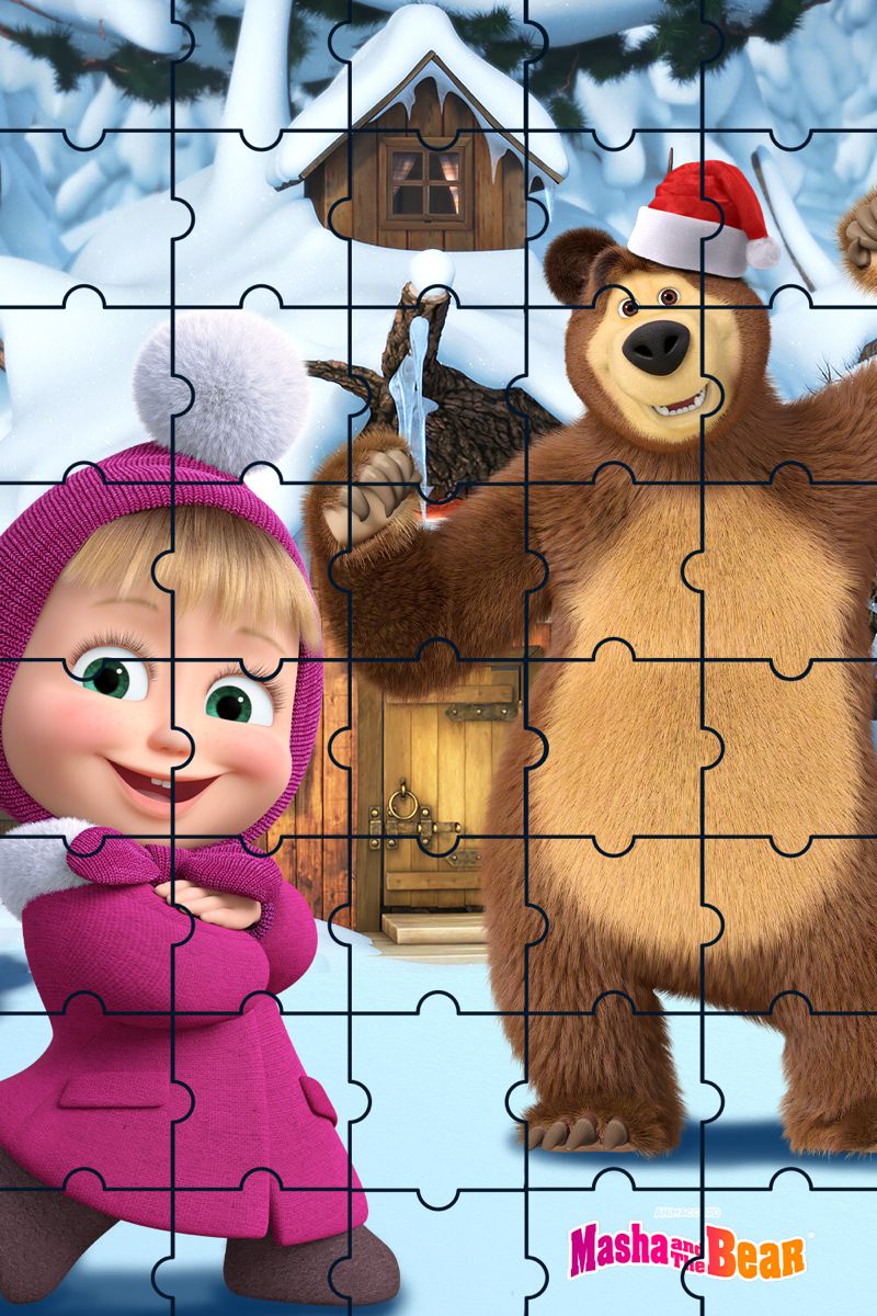 Marsha and The Bear printable puzzles 🧩 в 2024 г | Бумажные поделки ...