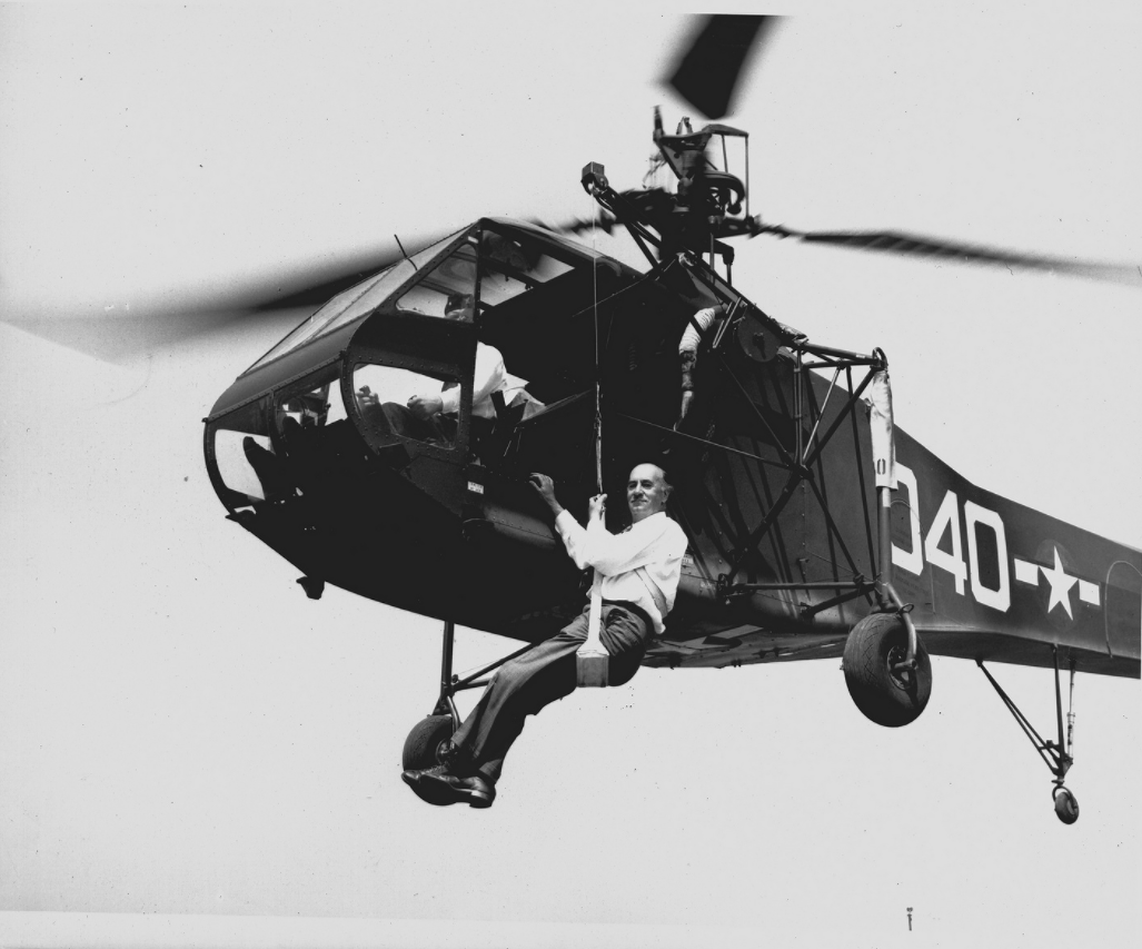 Sikorsky R-4 Igor Sikorsky demonstrates the rescue hoist Igor Sikorsky ...