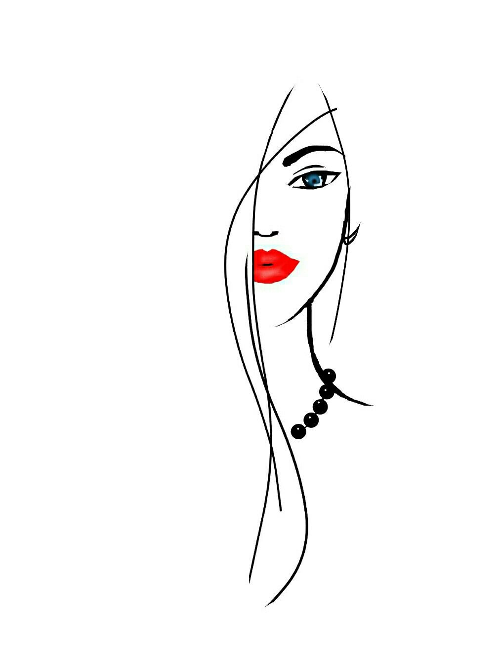 Simple female line art | Line art drawings, Art drawings, Art drawings ...