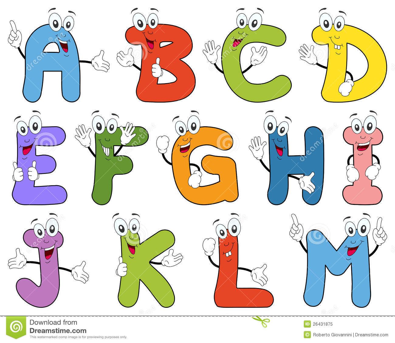 Cartoon Alphabet Characters A-M - Download From Over 60 Million High ...