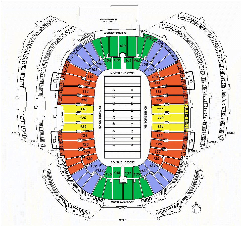 Lambeau Stadium Seating | ... - Lambeau Field Green Bay Tickets ...