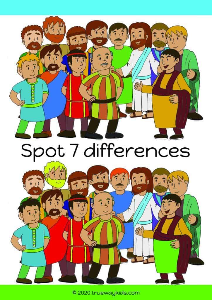 Jesus chooses His disciples spot the difference | Preschool bible ...